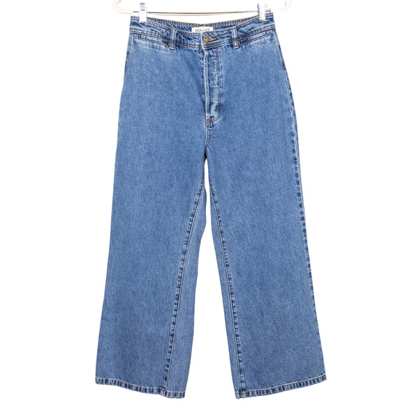 ROLLA'S High Rise Wide Leg Jeans Medium Wash Button Fly Welt Pockets Women's 29 - Picture 1 of 5